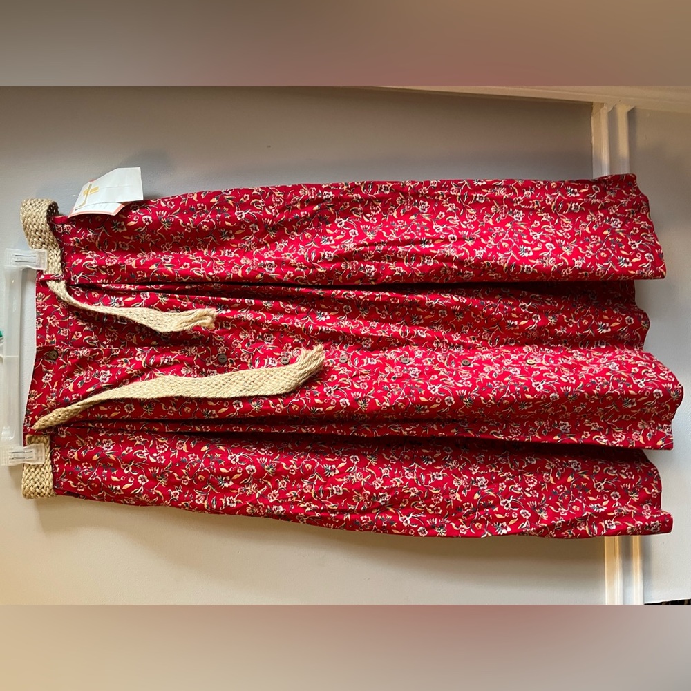 Susan Bristol Red Floral Maxi Skirt
